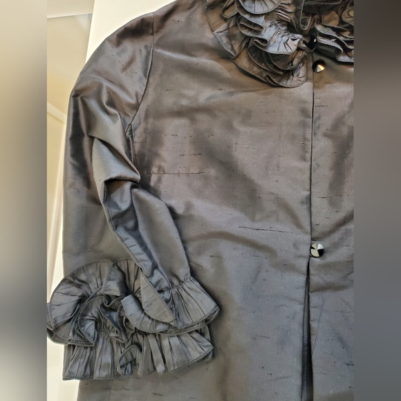 FRASCARA - Beker Fashions 100% Silk Jacket - Black Size 14 - Picture 6 of 12